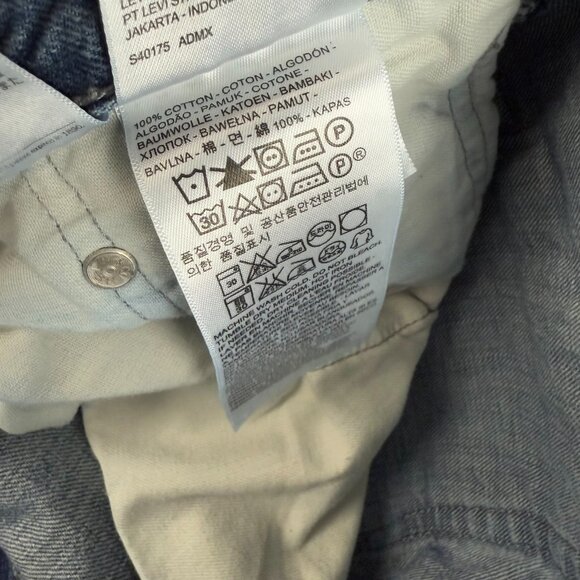 Levis 514 Jeans Mens 34x32 Blue Slim Leg Classic Straight Fit Faded Cotton Pants - Picture 5 of 8